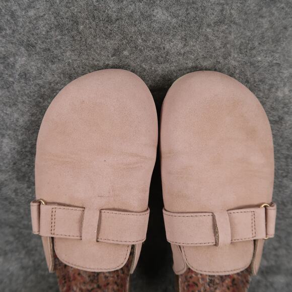 Cat & Jack Shoes Kids 1 Mule Sandal Flats Slip On Closed Toe Faux Suede Pink - Picture 7 of 12